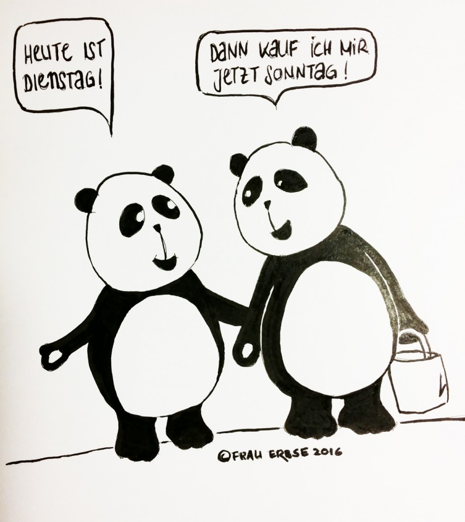 Pandagespräch ausgemalt