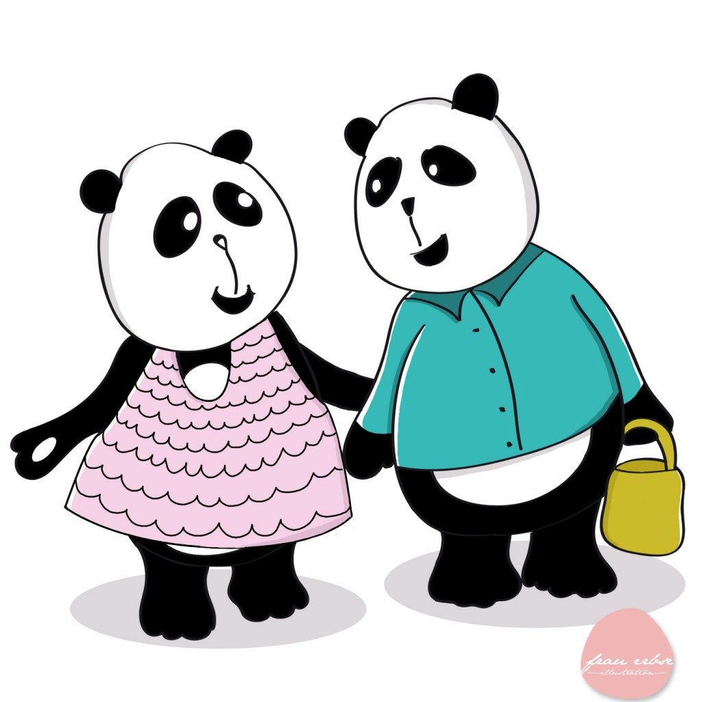 Pandapärchen digitalisiert